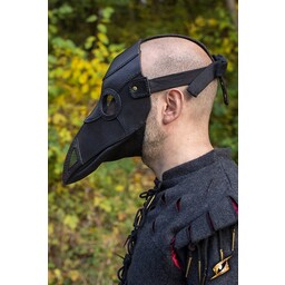 Leather mask plague doctor, black - Celtic Webmerchant