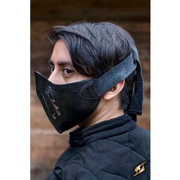 Leren Mempo halfmasker, zwart - Celtic Webmerchant