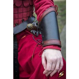Læder armskinner Warrior, sort-rød, par - Celtic Webmerchant