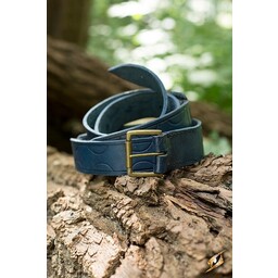 Leather belt Aruthia, blue - Celtic Webmerchant