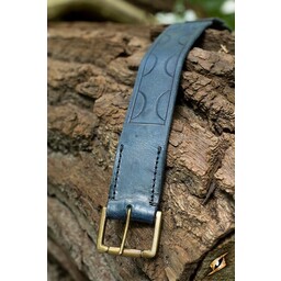 Leather belt Aruthia, blue - Celtic Webmerchant