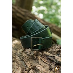 Leather belt Aruthia, green - Celtic Webmerchant