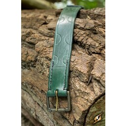 Leather belt Aruthia, green - Celtic Webmerchant