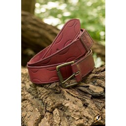 Leather belt Aruthia, red - Celtic Webmerchant