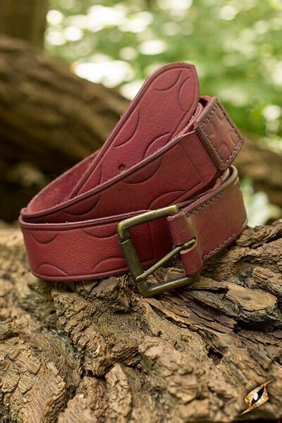 Leren riem Aruthia, rood - Celtic Webmerchant