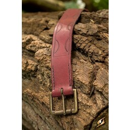 Leather belt Aruthia, red - Celtic Webmerchant