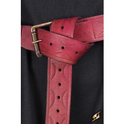 Leather belt Aruthia, red - Celtic Webmerchant