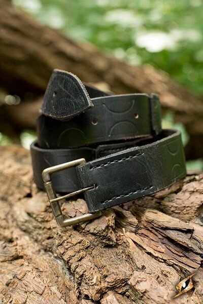 Cinturón de cuero Aruthia, negro. - Celtic Webmerchant