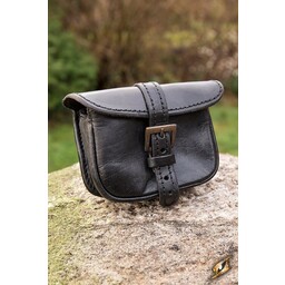 Bolso bandolera de piel Agostino, negro - Celtic Webmerchant