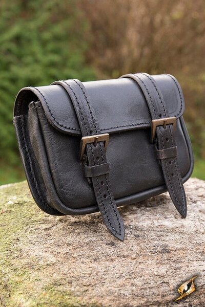 Leren riemtas Niccola, zwart - Celtic Webmerchant
