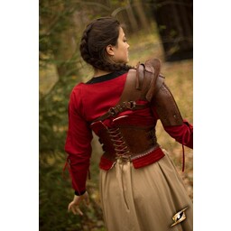 Leather shoulder armor, brown - Celtic Webmerchant