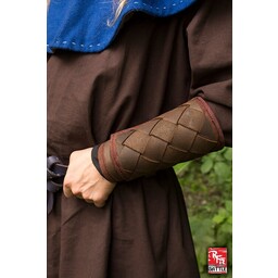 Læder Viking armbeskyttere i plade, brun, par - Celtic Webmerchant