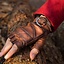Leather fingerless gloves, brown - Celtic Webmerchant