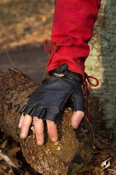 Guanti senza dita in pelle, neri - Celtic Webmerchant