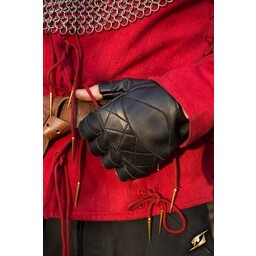 Fingerløse handsker i læder, sort - Celtic Webmerchant