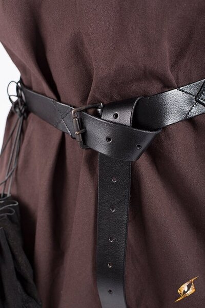 Leder X-Gürtel, schwarz - Celtic Webmerchant
