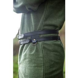 Double belt Ubbe, black - Celtic Webmerchant