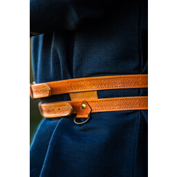 Double belt Ubbe, brown - Celtic Webmerchant