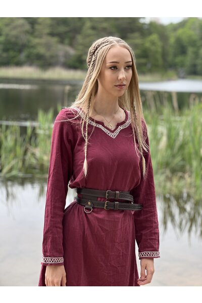 Dubbelt vikingabälte Floki, mörkbrun - Celtic Webmerchant