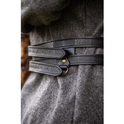 Ceinture double Viking Floki, noire - Celtic Webmerchant