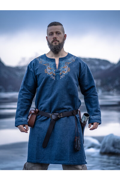Viking tuniek Snorri, grijs-blauw - Celtic Webmerchant