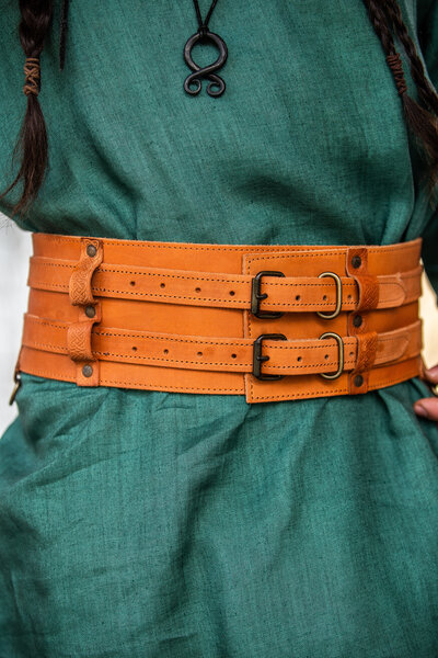 Viking belt Sif, light brown - Celtic Webmerchant