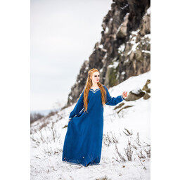 Early medieval dress Aelswith, blue - Celtic Webmerchant