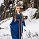 Leonardo Carbone Frühmittelalterkleid Aelswith, blau - Celtic Webmerchant