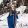 Leonardo Carbone Frühmittelalterliches Kleid Aelswith, blau - Celtic Webmerchant