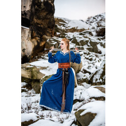 Early medieval dress Aelswith, blue - Celtic Webmerchant