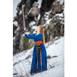 Early medieval dress Aelswith, blue - Celtic Webmerchant