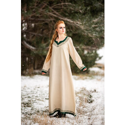 Robe viking Lagertha, naturel-vert - Celtic Webmerchant