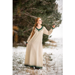 Robe viking Lagertha, naturel-vert - Celtic Webmerchant