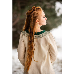 Wikingowska sukienka Lagertha, naturalno-zielona - Celtic Webmerchant