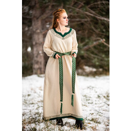 Robe viking Lagertha, naturel-vert - Celtic Webmerchant