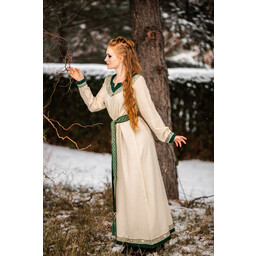 Robe viking Lagertha, naturel-vert - Celtic Webmerchant