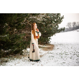 Viking dress Lagertha, natural-green - Celtic Webmerchant