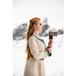 Viking dress Lagertha, natural-green - Celtic Webmerchant