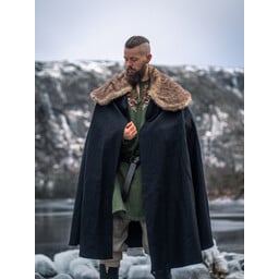 Fur cloak John, black - Celtic Webmerchant