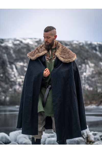 Manteau en fourrure John, noir - Celtic Webmerchant