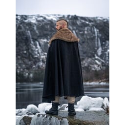 Fur cloak John, black - Celtic Webmerchant