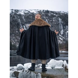 Fur cloak John, black - Celtic Webmerchant