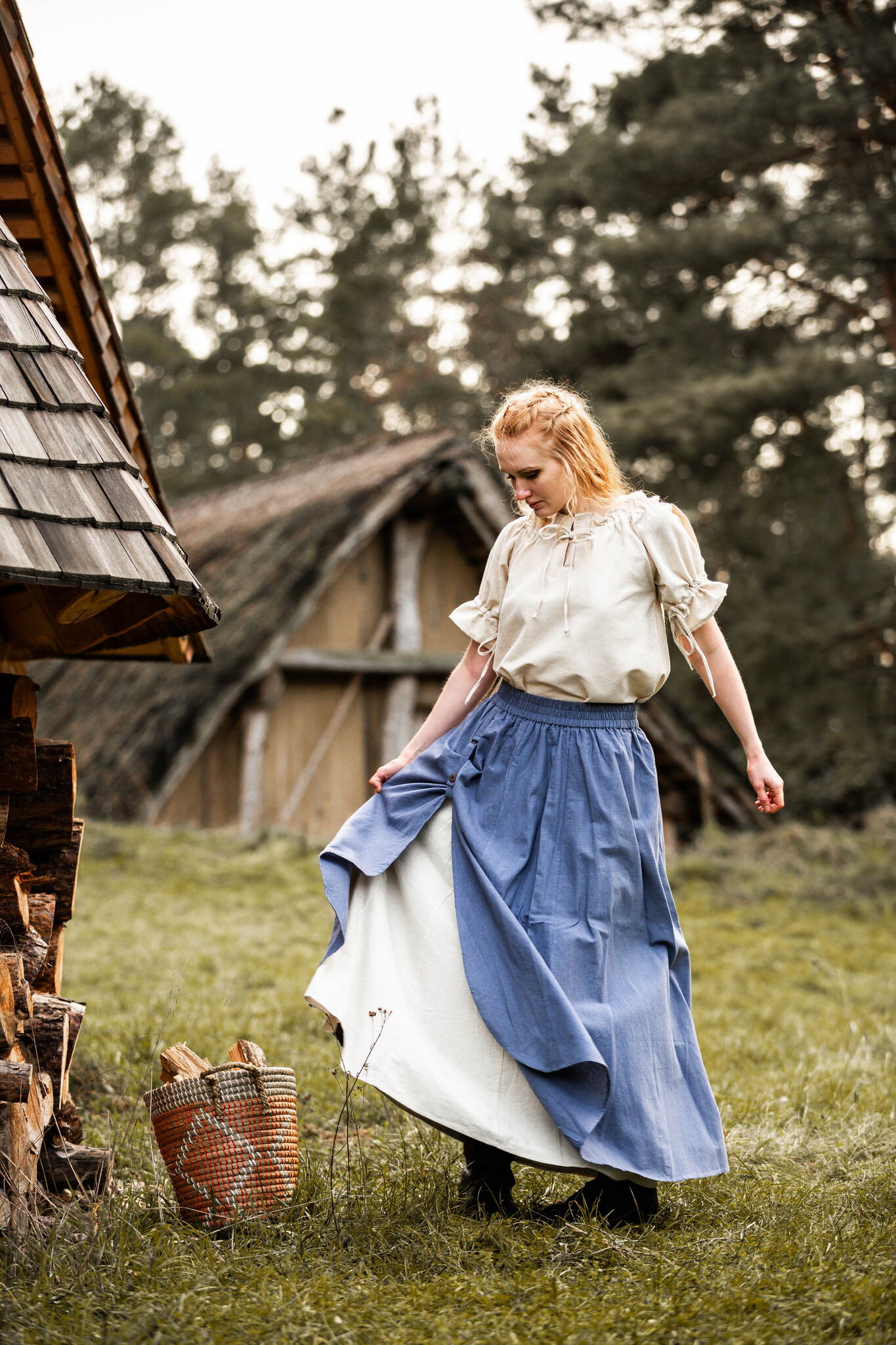 Jupe m?�di?�vale Elise, bleu - CelticWebMerchant.com