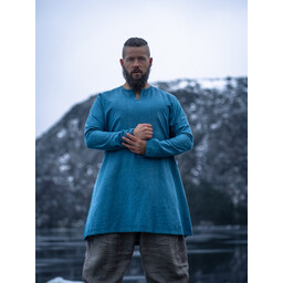 Leinowy tunika wikinga Ragnar, niebieska - Celtic Webmerchant