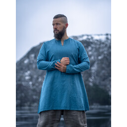 Tunique viking en lin Ragnar, bleu - Celtic Webmerchant