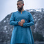 Linen Viking tunic Ragnar, blauw - Celtic Webmerchant