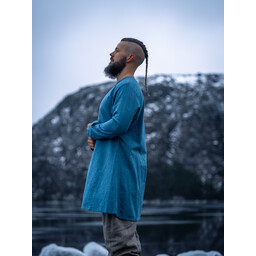 Linen Viking tunic Ragnar, blauw - Celtic Webmerchant