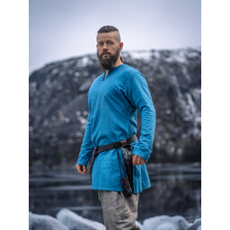 Tunique viking en lin Ragnar, bleu - Celtic Webmerchant