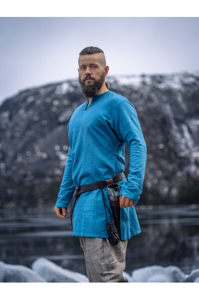 Linne vikingatunika Ragnar, blå - Celtic Webmerchant