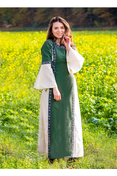 Abito Cleena verde-bianco - Celtic Webmerchant